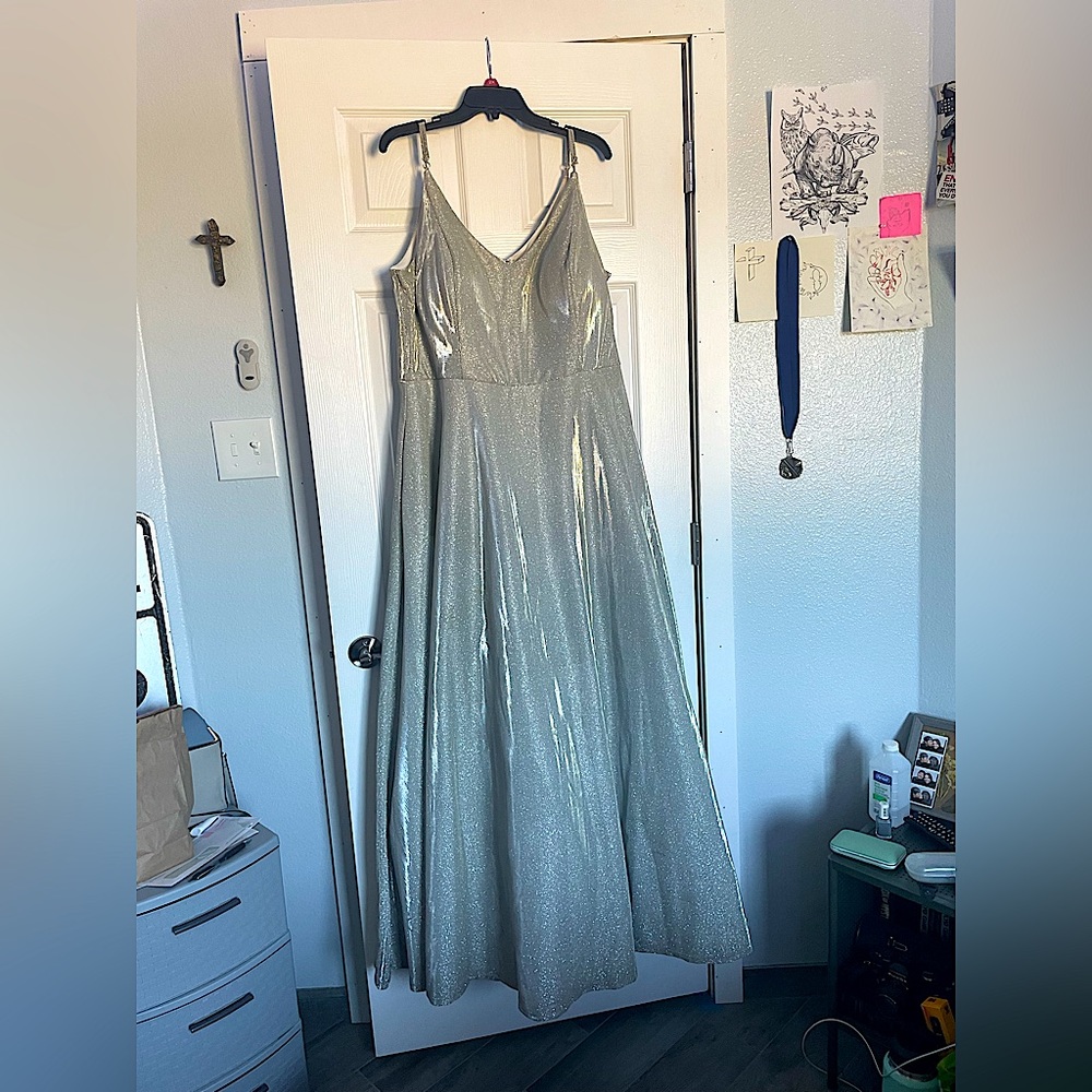 Dress- Silver glitter gown